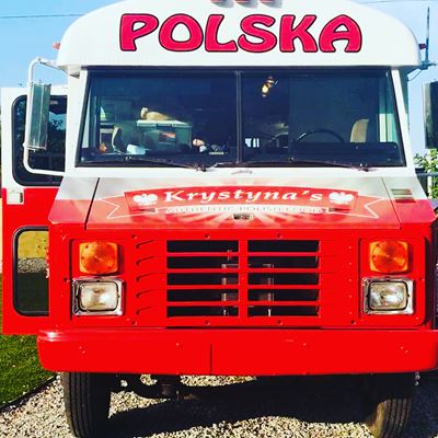 The big red Krystyna's truck